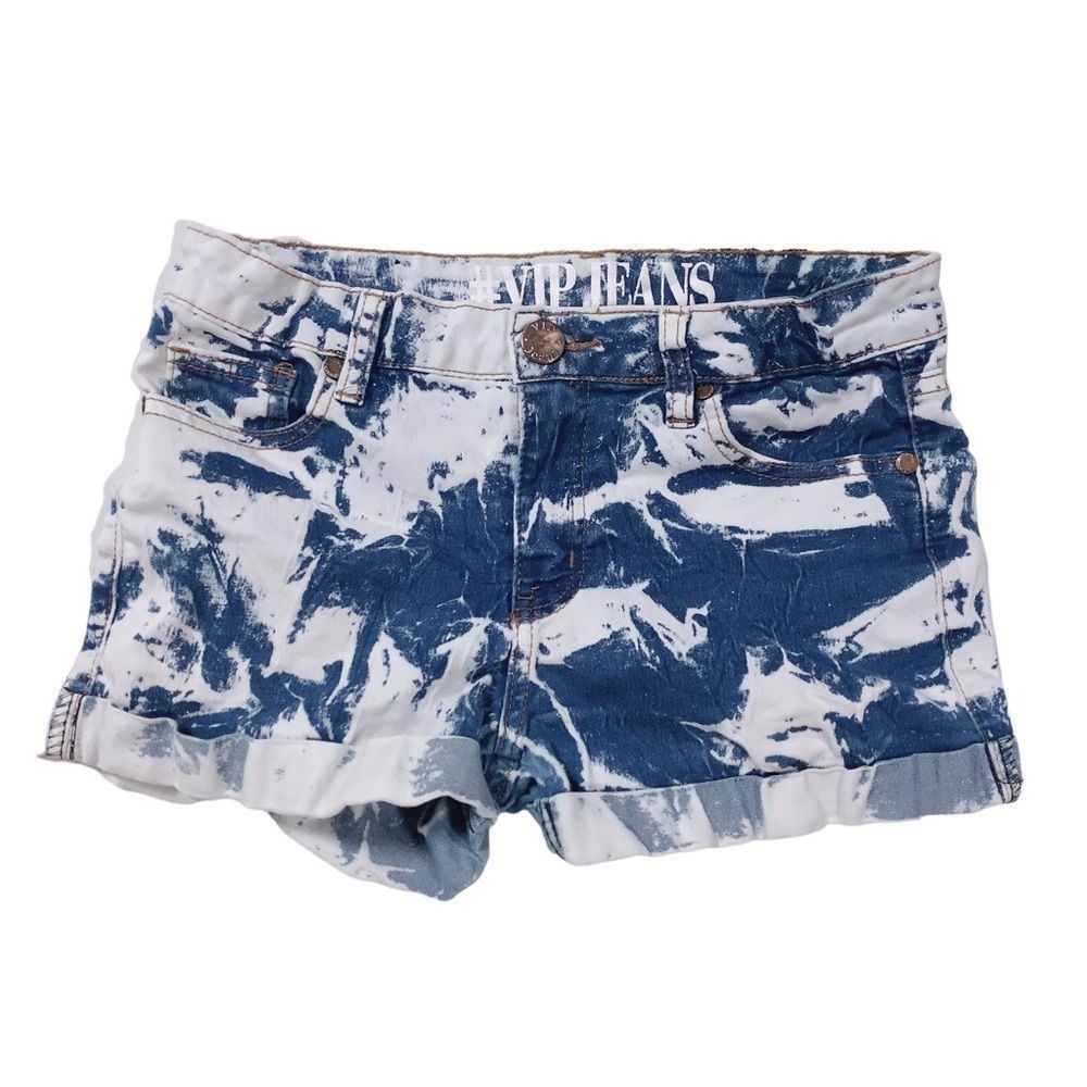 VIP Acid Wash/ Dyed Denim Short Shorts Junior Sz 14